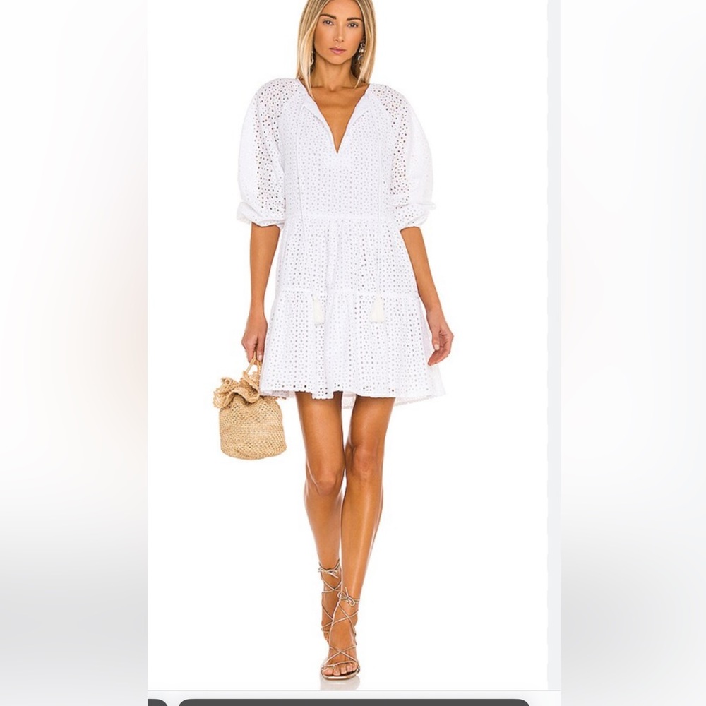 Karina Grimaldi Irina Eyelet Mini
Dress - White